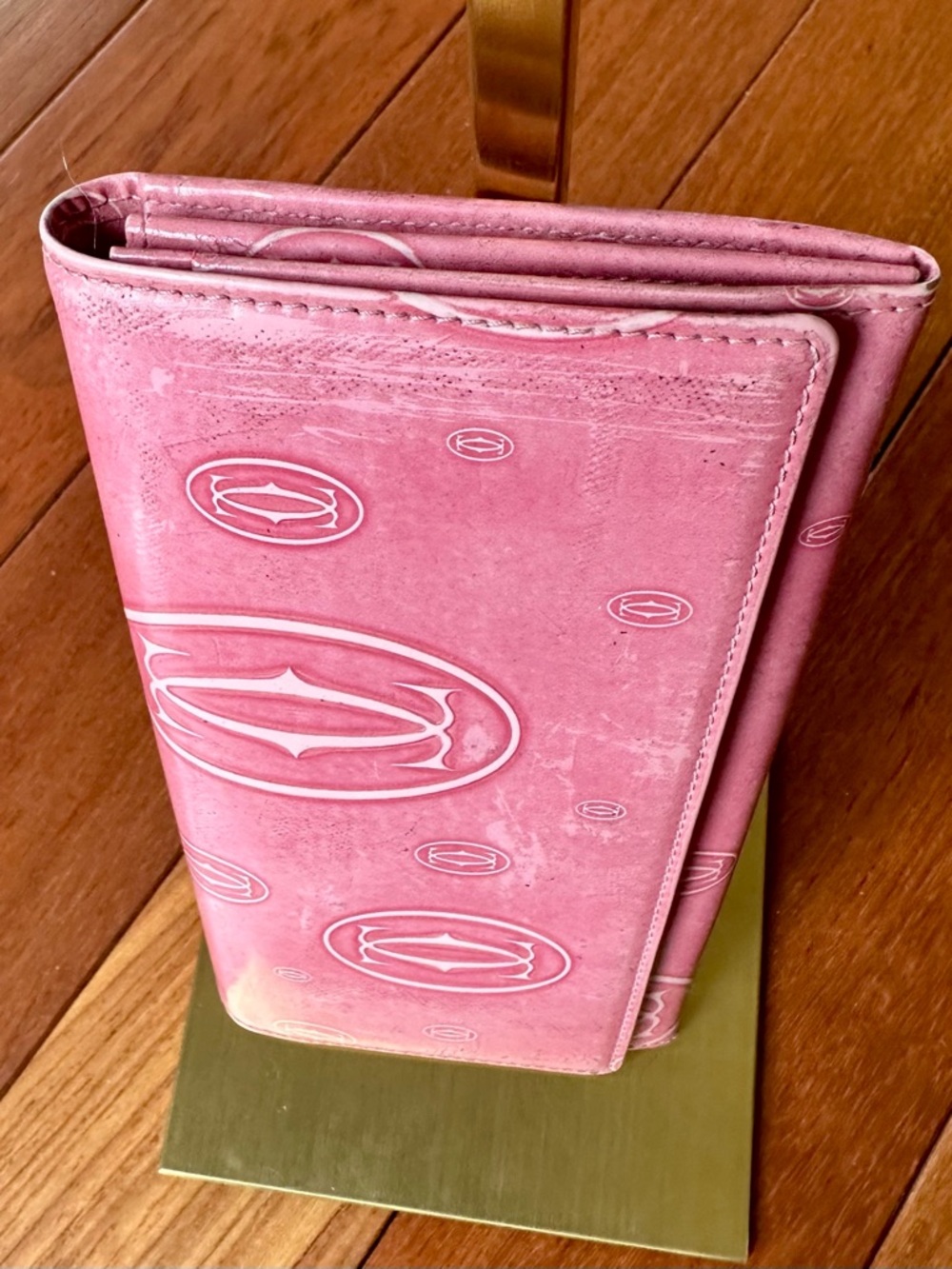 Cartier Happy Birthday Continental Long Wallet in Pink Patent Calfskin Leather - Picture 4 of 11